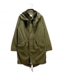 ALPHA×GOODENOUGH（アルファ×グッドグリーフ）の古着「ALPHA × GOODENOUGH ライナー付きモッズコート」｜オリーブ×ホワイト