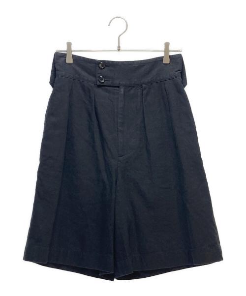 MARGARET HOWELL（マーガレットハウエル）MARGARET HOWELL (マーガレットハウエル) リネンコットンツイルハーフパンツ ブラック サイズ:1の古着・服飾アイテム