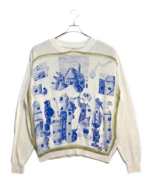 SHINYA KOZUKA（シンヤコズカ）SHINYA KOZUKA (シンヤコズカ) SHINYA KOZUKA KNITTED ISSUE#6 ホワイト×ブルー×グリーン サイズ:Mの古着・服飾アイテム