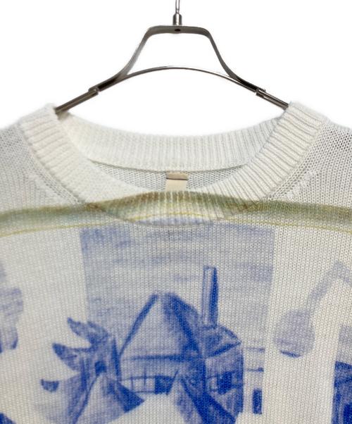 SHINYA KOZUKA（シンヤコズカ）SHINYA KOZUKA (シンヤコズカ) SHINYA KOZUKA KNITTED ISSUE#6 ホワイト×ブルー×グリーン サイズ:Mの古着・服飾アイテム