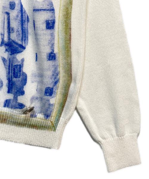 SHINYA KOZUKA（シンヤコズカ）SHINYA KOZUKA (シンヤコズカ) SHINYA KOZUKA KNITTED ISSUE#6 ホワイト×ブルー×グリーン サイズ:Mの古着・服飾アイテム