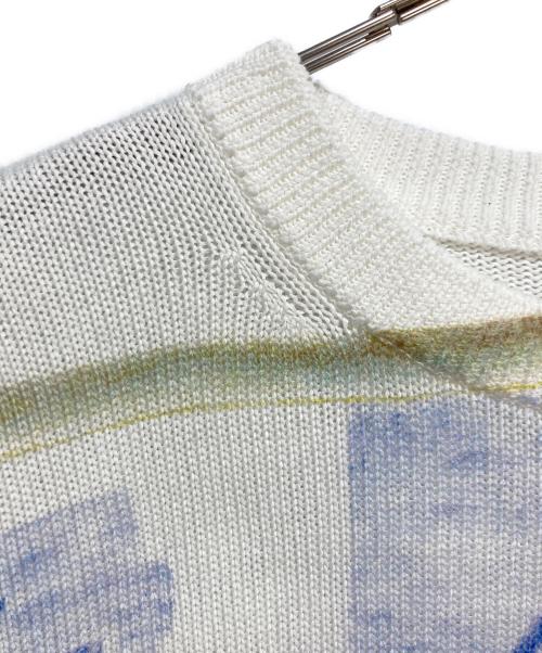 SHINYA KOZUKA（シンヤコズカ）SHINYA KOZUKA (シンヤコズカ) SHINYA KOZUKA KNITTED ISSUE#6 ホワイト×ブルー×グリーン サイズ:Mの古着・服飾アイテム