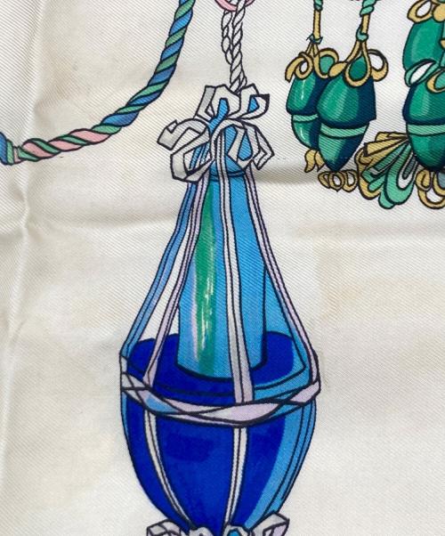 HERMES（エルメス）HERMES (エルメス) HERMES（エルメス）シルクスカーフ ピンク×グリーンの古着・服飾アイテム
