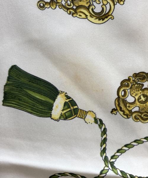 HERMES（エルメス）HERMES (エルメス) HERMES（エルメス）シルクスカーフ ワインレッド×ベージュの古着・服飾アイテム