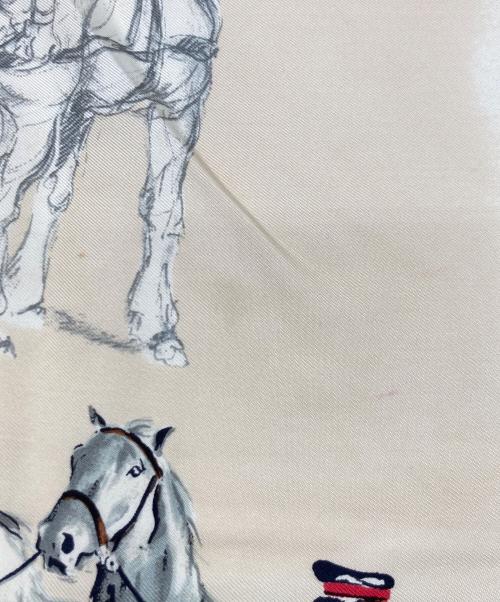 HERMES（エルメス）HERMES (エルメス) HERMES（エルメス）シルクスカーフ グリーン×アイボリーの古着・服飾アイテム