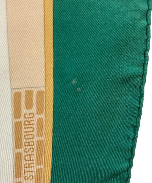 HERMES（エルメス）HERMES (エルメス) HERMES（エルメス）シルクスカーフ グリーン×アイボリーの古着・服飾アイテム