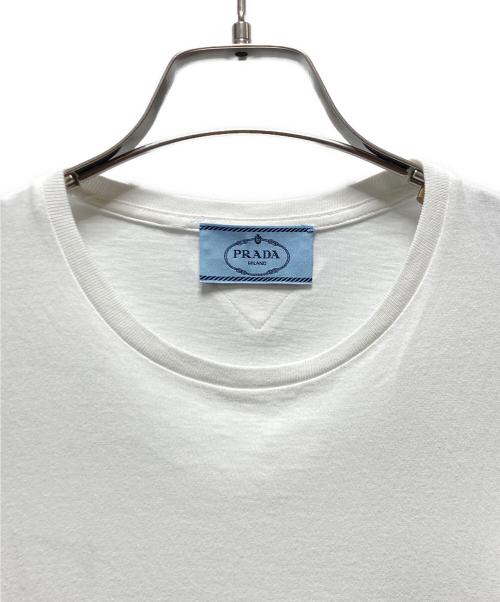 PRADA（プラダ）PRADA (プラダ) バックトライアングルTシャツ ホワイト サイズ:Mの古着・服飾アイテム