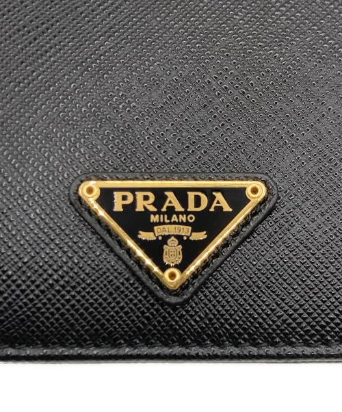 PRADA（プラダ）PRADA (プラダ) PRADA サフィアーノレザー 2つ折り財布 ブラックの古着・服飾アイテム