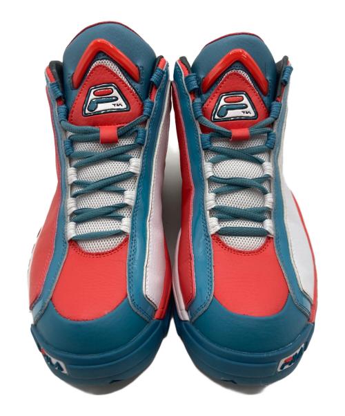 FILA（フィラ）FILA (フィラ) TM paint ATMOS (アトモス) FILA GRANT HILL2 × TM Paint × atmos スカイブルー×レッド×ホワイト サイズ:US 8.5の古着・服飾アイテム