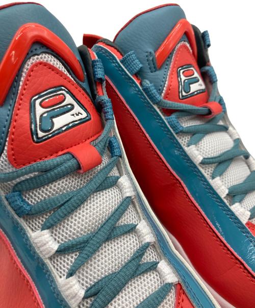 FILA（フィラ）FILA (フィラ) TM paint ATMOS (アトモス) FILA GRANT HILL2 × TM Paint × atmos スカイブルー×レッド×ホワイト サイズ:US 8.5の古着・服飾アイテム
