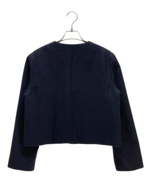 TOMORROW LAND collection（トゥモローランドコレクション）TOMORROW LAND collection (トゥモローランドコレクション) バスケットクロス カラーレスジャケット ネイビー サイズ:36の古着・服飾アイテム