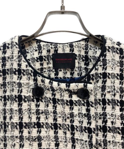 TOMORROW LAND collection（トゥモローランドコレクション）TOMORROW LAND collection (トゥモローランドコレクション) スラブシェパード コクーンジレ ブラック×ホワイト サイズ:36の古着・服飾アイテム