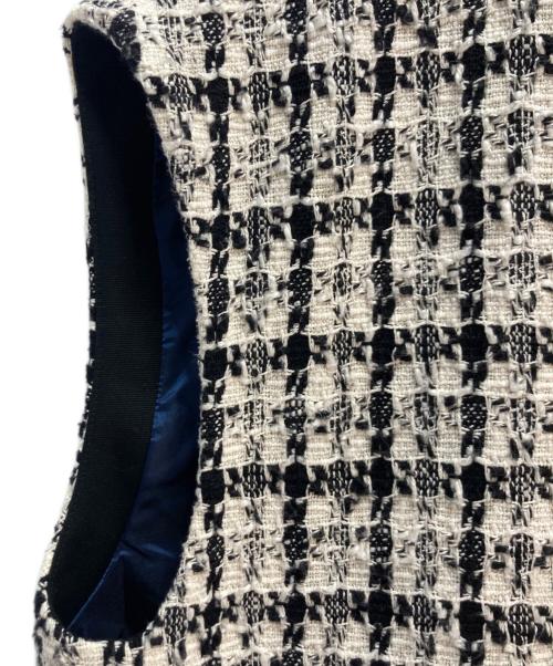 TOMORROW LAND collection（トゥモローランドコレクション）TOMORROW LAND collection (トゥモローランドコレクション) スラブシェパード コクーンジレ ブラック×ホワイト サイズ:36の古着・服飾アイテム