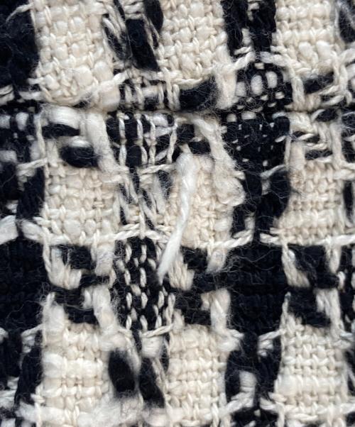 TOMORROW LAND collection（トゥモローランドコレクション）TOMORROW LAND collection (トゥモローランドコレクション) スラブシェパード コクーンジレ ブラック×ホワイト サイズ:36の古着・服飾アイテム