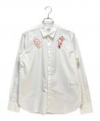 KENZOケンゾー）の古着「KENZO Paris Button Embroidered Hot Dog Ice Cream Shirt」｜ホワイト