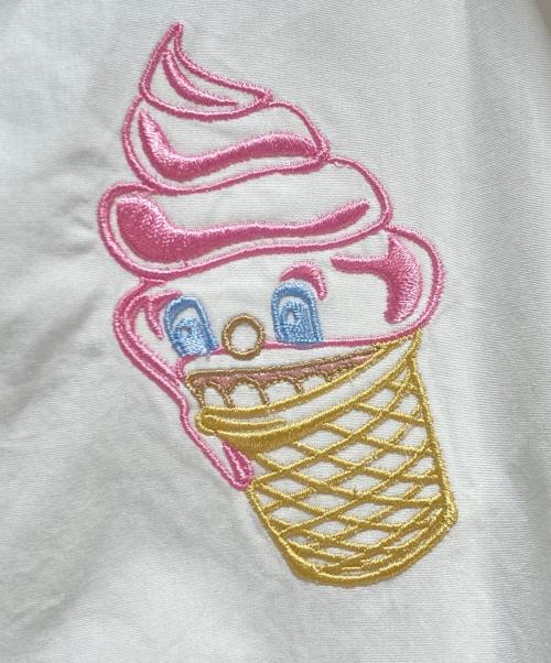 KENZO（ケンゾー）KENZO (ケンゾー) KENZO Paris Button Embroidered Hot Dog Ice Cream Shirt ホワイト サイズ:38の古着・服飾アイテム