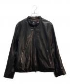 BLACK LABEL CRESTBRIDGEブラックレーベル クレストブリッジ）の古着「シングルライダースジャケット」｜ブラック