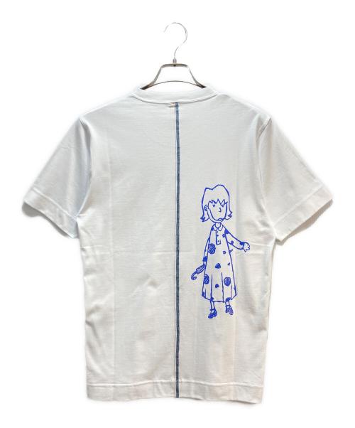 SHINYA KOZUKA（シンヤコズカ）SHINYA KOZUKA (シンヤコズカ) SHINYA KOZUKA（シンヤ コズカ）プリントTシャツ ホワイト×ブルー サイズ:Sの古着・服飾アイテム