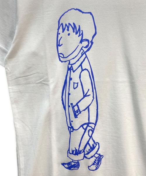 SHINYA KOZUKA（シンヤコズカ）SHINYA KOZUKA (シンヤコズカ) SHINYA KOZUKA（シンヤ コズカ）プリントTシャツ ホワイト×ブルー サイズ:Sの古着・服飾アイテム