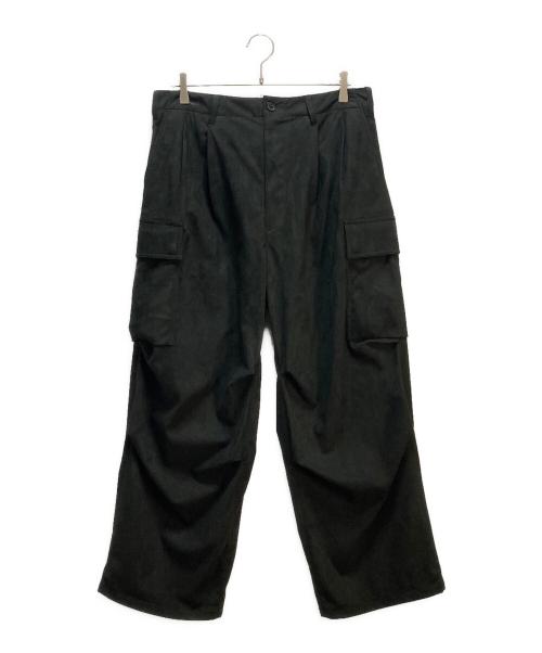 Essay（エッセイ）Essay (エッセイ) Synthetic Suede Wide Military Trousers ブラック サイズ:2の古着・服飾アイテム