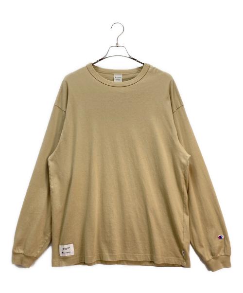 Champion（チャンピオン）Champion (チャンピオン) WTAPS (ダブルタップス) ACADEMY LS COTTON ロングスリーブカットソー ベージュ サイズ:XLの古着・服飾アイテム
