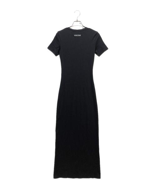 MARINE SERRE（マリーンセル）MARINE SERRE (マリーンセル) MOON LOGO RIBBED JERSEY TUBE DRESS ブラック サイズ:XSの古着・服飾アイテム