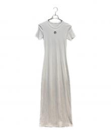 MARINE SERRE（マリーンセル）の古着「MOON LOGO RIBBED JERSEY TUBE DRESS」｜ホワイト