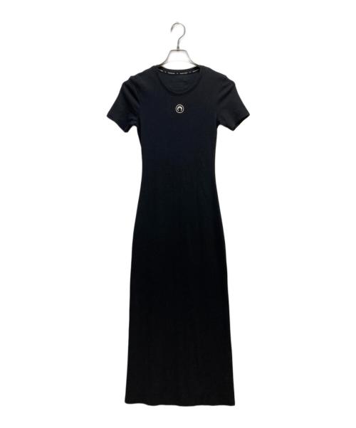 MARINE SERRE（マリーンセル）MARINE SERRE (マリーンセル) MOON LOGO RIBBED JERSEY TUBE DRESS ブラック サイズ:XSの古着・服飾アイテム