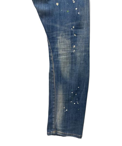 DSQUARED2（ディースクエアード）DSQUARED2 (ディースクエアード) ダメージペイントデニムパンツ ネイビー サイズ:SIZE 46の古着・服飾アイテム
