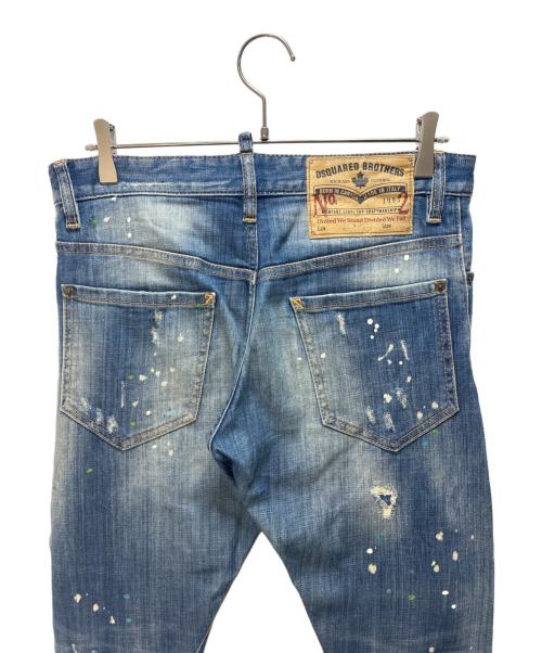 DSQUARED2（ディースクエアード）DSQUARED2 (ディースクエアード) ダメージペイントデニムパンツ ネイビー サイズ:SIZE 46の古着・服飾アイテム