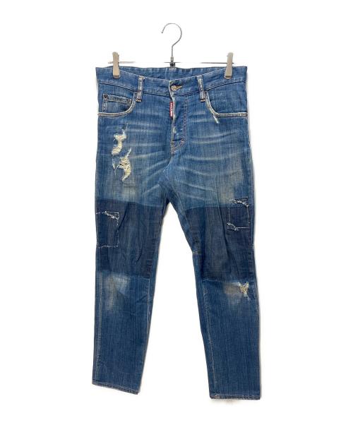 DSQUARED2（ディースクエアード）DSQUARED2 (ディースクエアード) ダメージデニムパンツ ネイビー サイズ:SIZE 46の古着・服飾アイテム