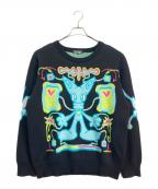 nakarenya×MINERALナカ レンヤ×ミネラル）の古着「nakarenya × MINERAL Knit sweater」｜ブラック×ブルー