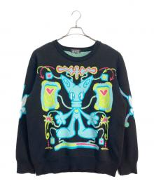 nakarenya×MINERAL（ナカ レンヤ×ミネラル）の古着「nakarenya × MINERAL Knit sweater」｜ブラック×ブルー