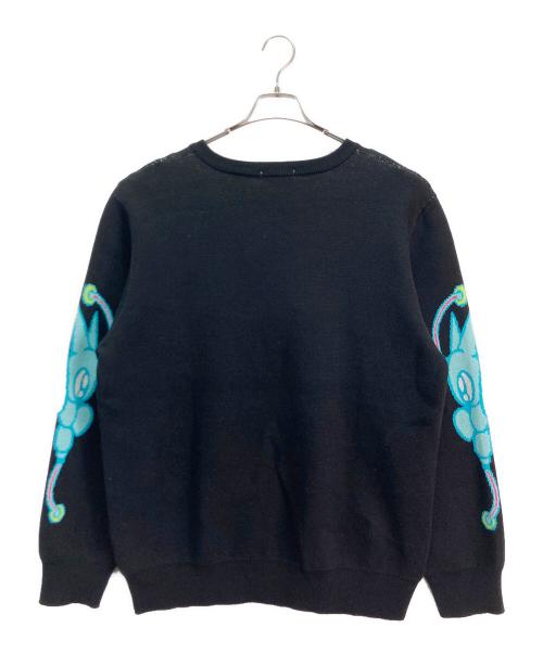 nakarenya（ナカ レンヤ）nakarenya (ナカ レンヤ) MINERAL (ミネラル) nakarenya × MINERAL Knit sweater ブラック×ブルー サイズ:XLの古着・服飾アイテム
