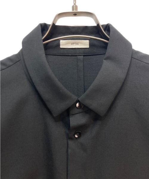 ATON（エイトン）ATON (エイトン) WOOL TROPICAL STANDARD SHIRT ブラック サイズ:06の古着・服飾アイテム