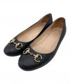 GUCCIグッチ）の古着「GUCCI ホースビット フラット パンプス」｜ブラック