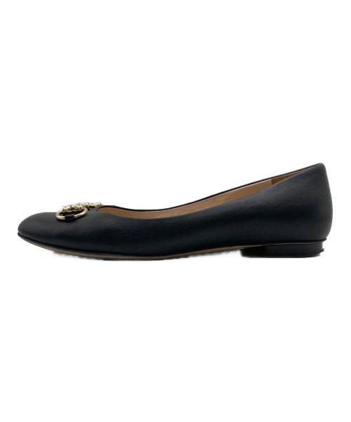 GUCCI（グッチ）GUCCI (グッチ) GUCCI ホースビット フラット パンプス ブラック サイズ:36の古着・服飾アイテム