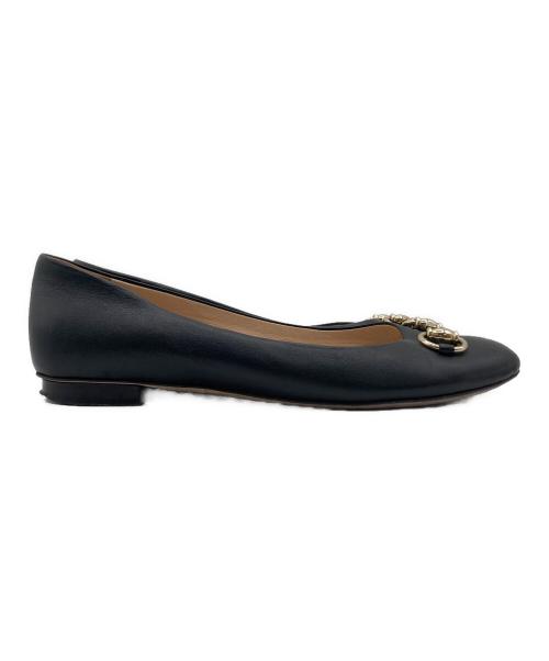 GUCCI（グッチ）GUCCI (グッチ) GUCCI ホースビット フラット パンプス ブラック サイズ:36の古着・服飾アイテム