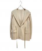 theoryセオリー）の古着「theory（セオリー）22AW DOUBLE KNIT LT N HOODED DRAPE JK」｜アイボリー
