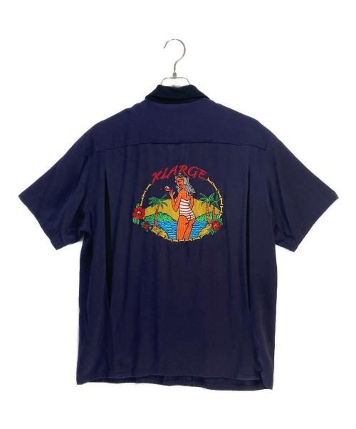 X-LARGE（エクストララージ）X-LARGE (エクストララージ) X-LARGE 刺繍シャツ ネイビー×ブラック サイズ:Mの古着・服飾アイテム