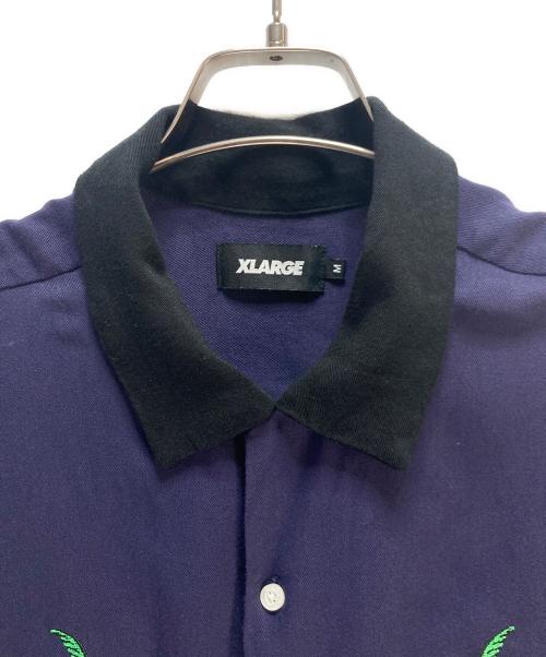 X-LARGE（エクストララージ）X-LARGE (エクストララージ) X-LARGE 刺繍シャツ ネイビー×ブラック サイズ:Mの古着・服飾アイテム