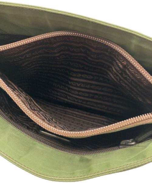 PRADA（プラダ）PRADA (プラダ) PRADA ロゴプレート ハンドバッグ グリーンの古着・服飾アイテム