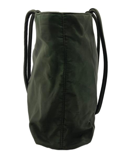 PRADA（プラダ）PRADA (プラダ) PRADA ロゴプレート トートバッグ オリーブの古着・服飾アイテム