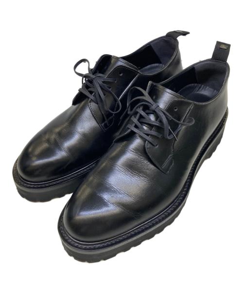 W.H（ダブルエイチ）W.H (ダブルエイチ) レザーシューズ ブラック サイズ:US 8の古着・服飾アイテム