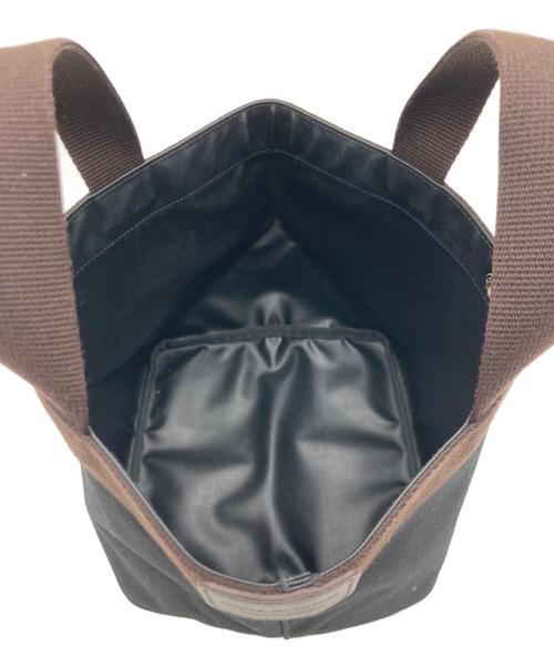 Herve Chapelier（エルベシャプリエ）Herve Chapelier (エルベシャプリエ) コーデュラ舟型トートS ブラック×ブラウンの古着・服飾アイテム