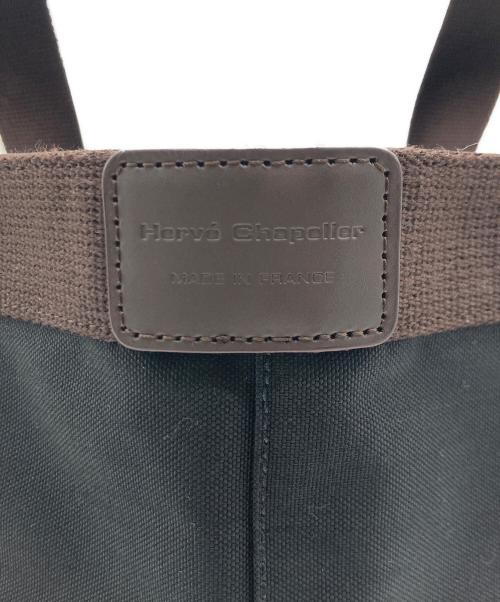 Herve Chapelier（エルベシャプリエ）Herve Chapelier (エルベシャプリエ) コーデュラ舟型トートS ブラック×ブラウンの古着・服飾アイテム