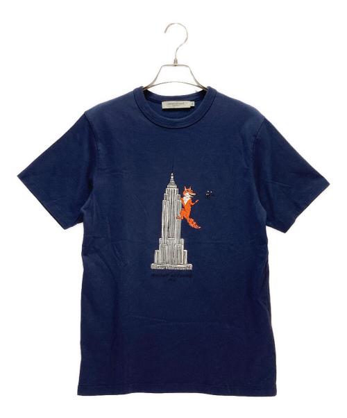 maison kitsune（メゾンキツネ）maison kitsune (メゾンキツネ) MAISON KITSUNE OLY EMPIRE FOX CLASSIC TEE-SHIRT ネイビー サイズ:XXSの古着・服飾アイテム