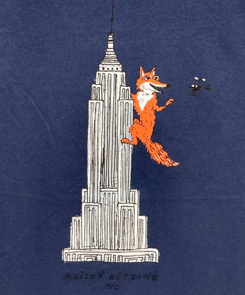 maison kitsune（メゾンキツネ）maison kitsune (メゾンキツネ) MAISON KITSUNE OLY EMPIRE FOX CLASSIC TEE-SHIRT ネイビー サイズ:XXSの古着・服飾アイテム