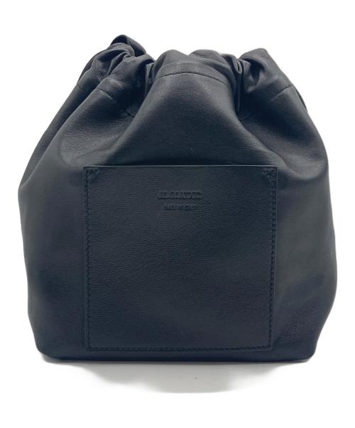 JIL SANDER（ジルサンダー）JIL SANDER (ジルサンダー) ドローストリングバッグ 巾着バッグ ベージュ×ブラックの古着・服飾アイテム