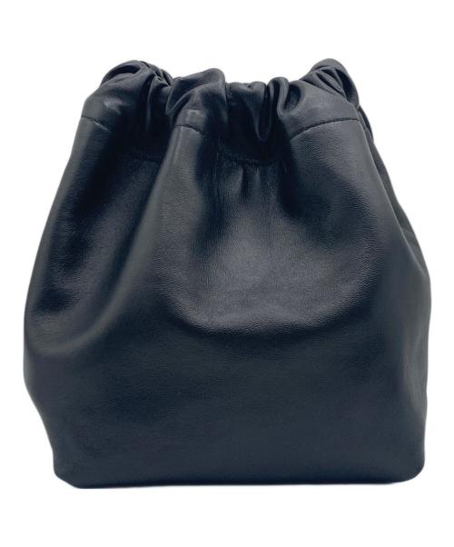 JIL SANDER（ジルサンダー）JIL SANDER (ジルサンダー) ドローストリングバッグ 巾着バッグ ベージュ×ブラックの古着・服飾アイテム